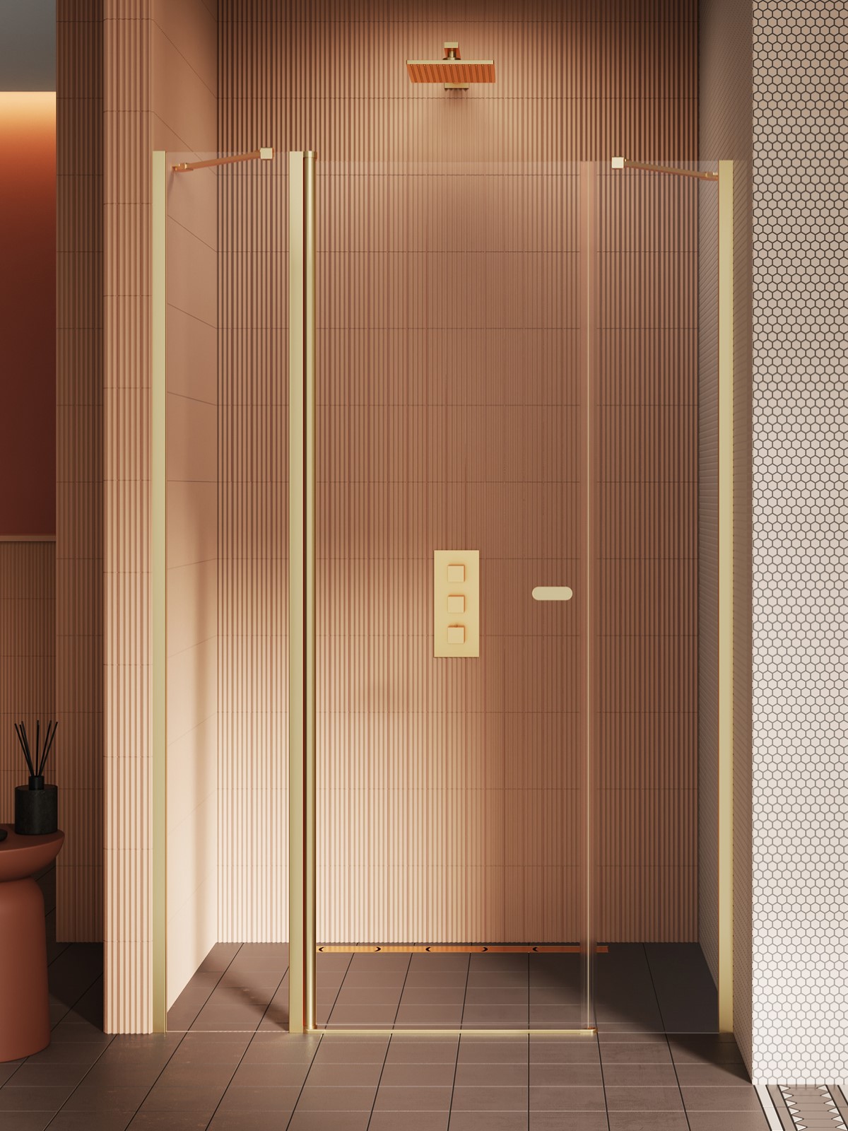 NEW SOLEO Gold Brushed ajtó+fix fixfallal