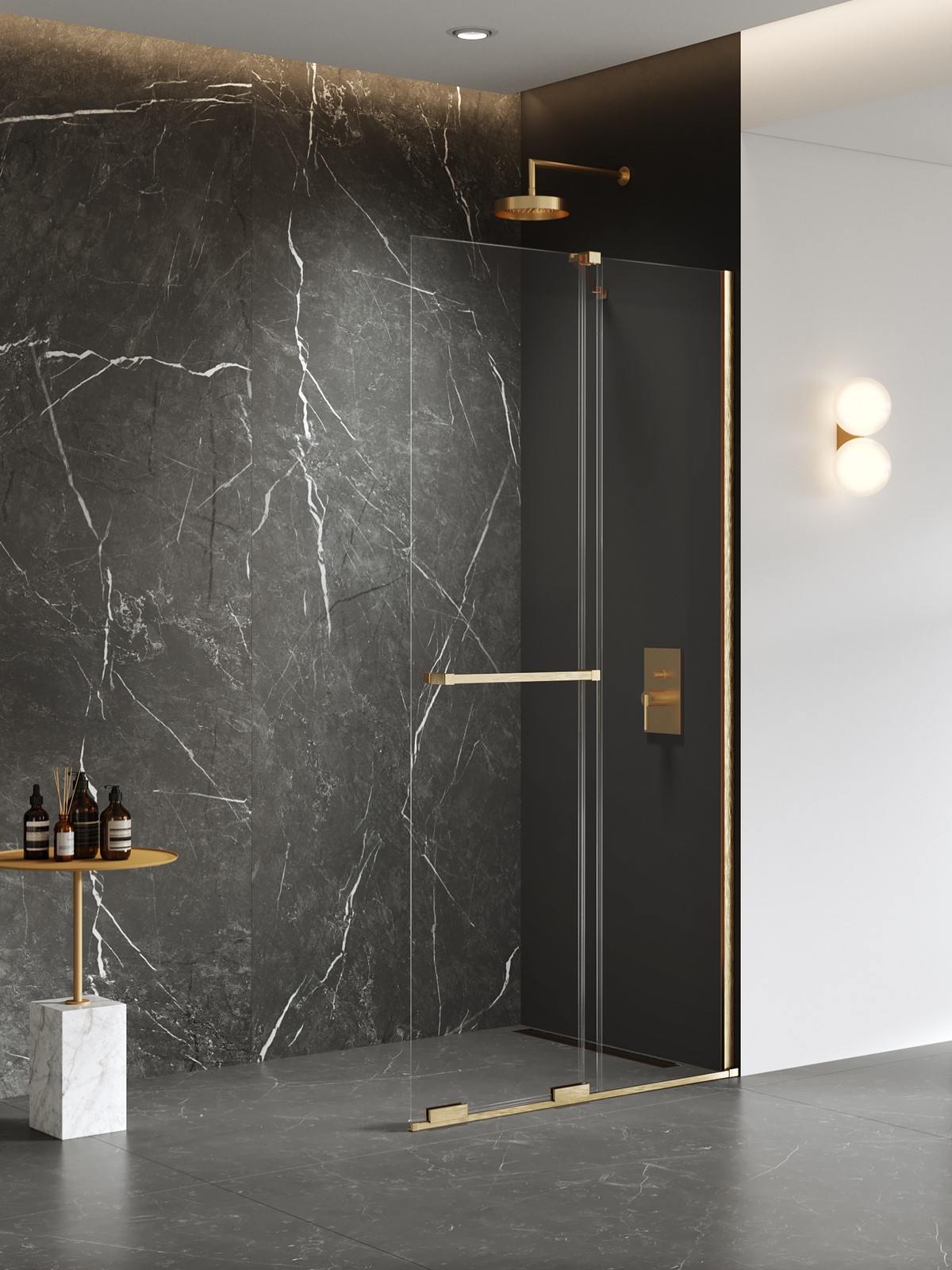 SMART Gold Brushed WALK In törölközőtartóval